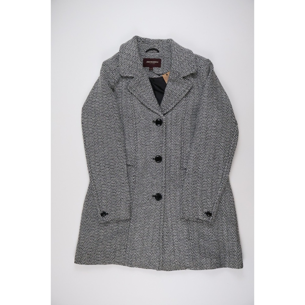 Johnston & Murphy Tweed Coat White Black Large NWT MSRP $229